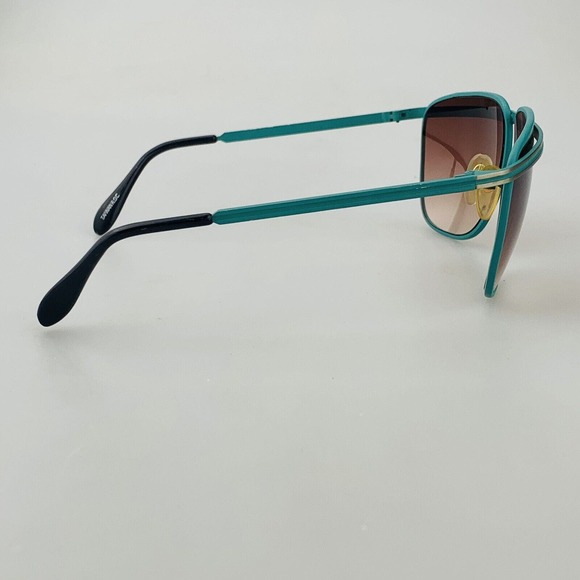 Vintage Cool-Ray Sunglasses Teal Gold Brow Bar Aviator - Picture 3 of 13
